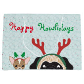 Happy Howlidays Geschenktasche Große Geschenktüte (Vorderseite)