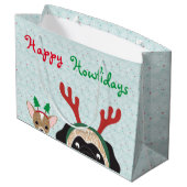Happy Howlidays Geschenktasche Große Geschenktüte (Rückseite Schrägansicht)