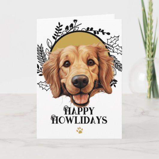 Happy Howlidays Golden Retriever Dog Weihnachten (Vorderseite)