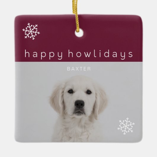 Happy Howlidays Grape Foto Keramikornament (Vorderseite)