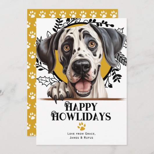 Happy Howlidays Great Dane Dog Weihnachten (Vorne/Hinten)