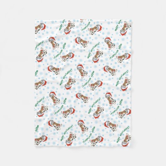 Happy Howlidays Great Dane Fleecedecke (Vorderseite)