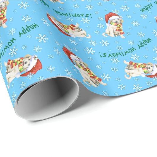 Happy Howlidays Great Pyrenäen Geschenkpapier (Rolleneckpunkt)