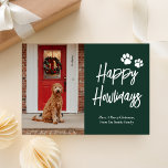 Happy Howlidays Green Calligraphy Pet Foto Feiertagskarte<br><div class="desc">Happy Howlidays Green Gold Kalligraphie Pet Foto Holiday Card. Senden Sie Ihren personalisierten und individuell gestaltbaren Urlaub an Freunde,  Kollegen und Familie in schlichten,  eleganten und modernen Foto Design festliche,  natürliche minimalistische Stilkarten! Unter der Kalligrafie finden Sie Ihre persönliche Grußbotschaft in der modernen Typografie.</div>