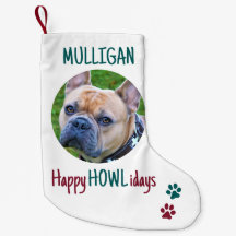 Happy HOWLidays Green Red Christmas Pet Foto