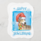 Happy Howlidays Greyhound Feiertagskarte (Vorne/Hinten)