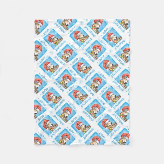Happy Howlidays Greyhound Fleece Blanket (Vorderseite)