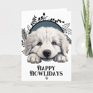 Happy Howlidays große Pyrenäen Hund Feiertagskarte