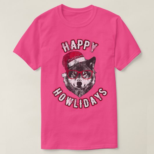 Happy Howlidays Grumpy Wolf Weihnachtswölfe Liebha T-Shirt (Design vorne)