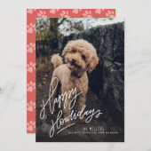 Happy Howlidays Handschrift | Foto für Heimtiere (Vorne/Hinten)