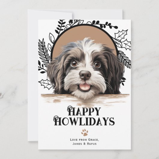 Happy Howlidays Havanese Dog Weihnachten (Vorderseite)