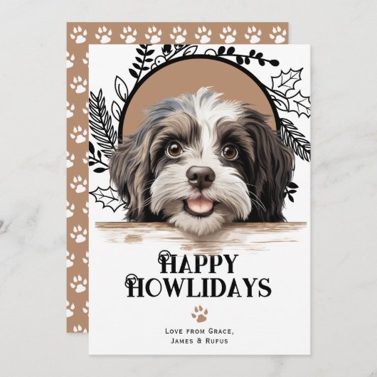 Happy Howlidays Havanese Dog Weihnachten (Vorne/Hinten)