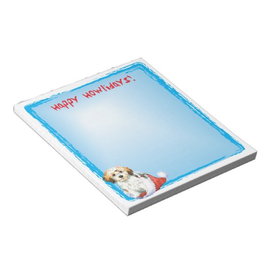 Happy Howlidays Havanese Notizblock (angewinkelt)