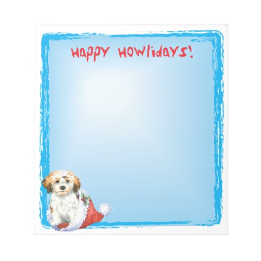 Happy Howlidays Havanese Notizblock (Vorderseite)