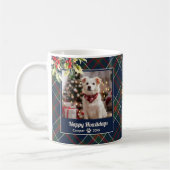 Happy Howlidays Hund Blue Green Red Kariert Weihna Kaffeetasse (Links)
