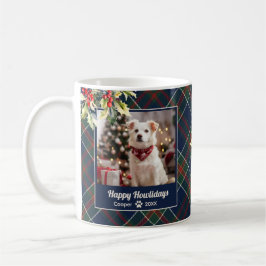 Happy Howlidays Hund Blue Green Red Kariert Weihna Kaffeetasse