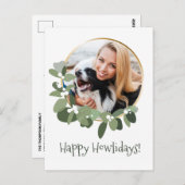 Happy Howlidays Hund Custom Holiday Postkarte (Vorne/Hinten)