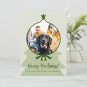 Happy Howlidays Hund Foto Grün Weihnachten (Stehend Vorderseite)
