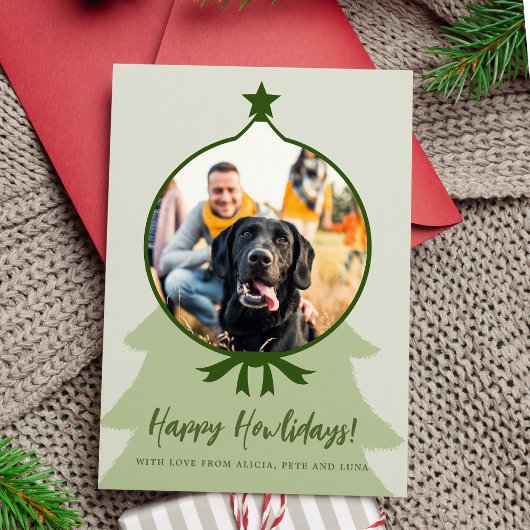 Happy Howlidays Hund Foto Grün Weihnachten