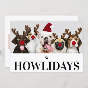 Happy Howlidays Hund Weihnachten 5 Foto-Karte Einladung