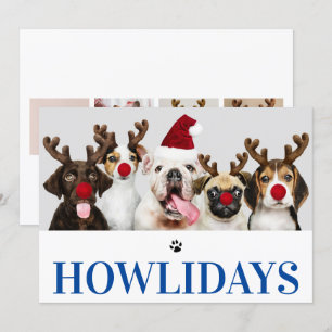 Happy Howlidays Hund Weihnachten 5 Foto-Karte Einladung