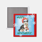 Happy Howlidays Husky Magnet (Vorderseite/Rückseite)
