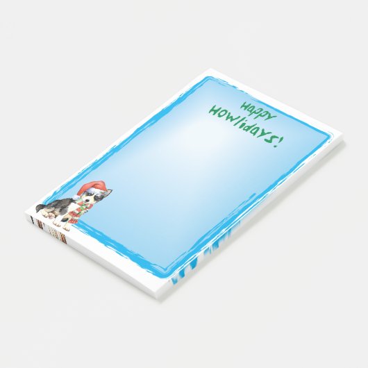 Happy Howlidays Husky Post-it Klebezettel (angewinkelt)