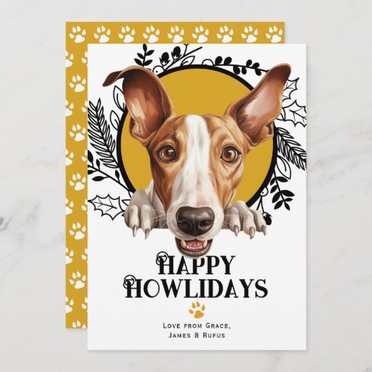 Happy Howlidays Ibizan Hound Hund Weihnachten (Vorne/Hinten)