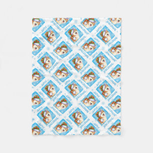 Happy Howlidays Icelandic Sheepdog Fleecedecke