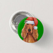 Happy Howlidays Irish Setter Button (Vorne & Hinten)