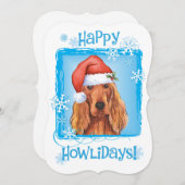 Happy Howlidays Irish Setter Feiertagskarte (Vorne/Hinten)