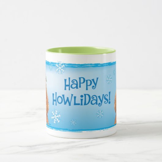 Happy Howlidays Irish Setter Tasse (Zentrum)