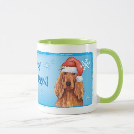 Happy Howlidays Irish Setter Tasse (Rechts)