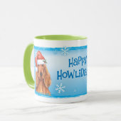 Happy Howlidays Irish Setter Tasse (Vorderseite Links)