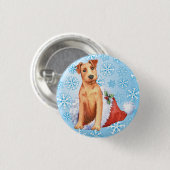 Happy Howlidays Irish Terrier Button (Vorne & Hinten)