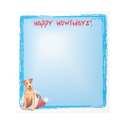Happy Howlidays Irish Terrier Notepad Notizblock (Vorderseite)