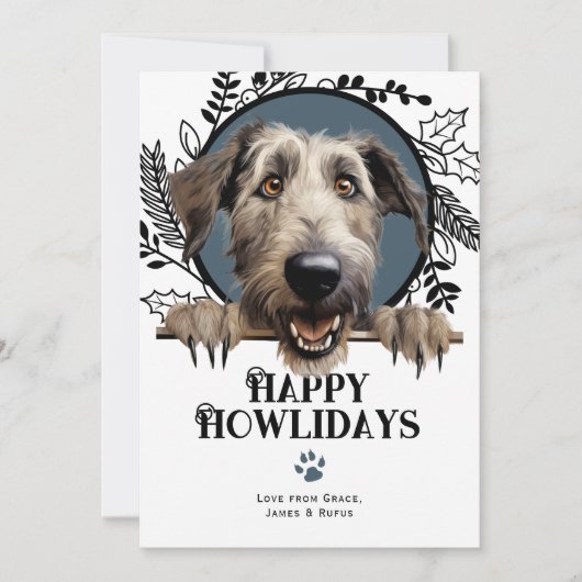 Happy Howlidays Irish Wolfhound Dog Weihnachten (Vorderseite)