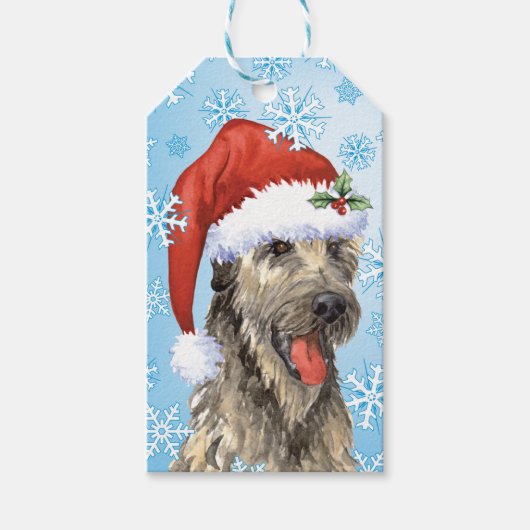 Happy Howlidays Irish Wolfhound Geschenkanhänger (Vorderseite)