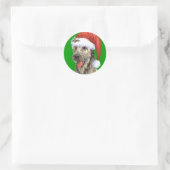 Happy Howlidays Irish Wolfhound Runder Aufkleber (Tasche)