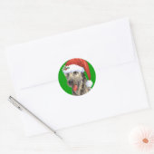 Happy Howlidays Irish Wolfhound Runder Aufkleber (Umschlag)