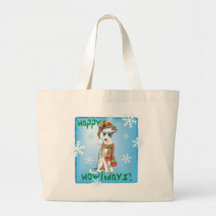 Happy Howlidays Italian Greyhound Jumbo Stoffbeutel