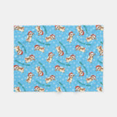 Happy Howlidays Jack Russell Terrier Fleecedecke (Vorderseite (Horizontal))