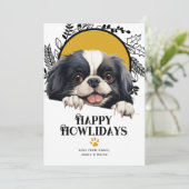 Happy Howlidays Japanischer Chin Dog Weihnachten (Stehend Vorderseite)