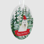 Happy Howlidays Japanischer Spitz Dog Weihnachten Ornament (Vorderseite)
