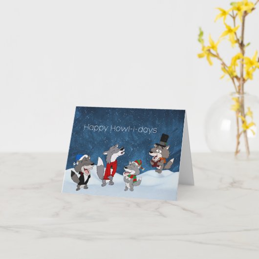 Happy Howlidays Karte (Gelbe Blume)