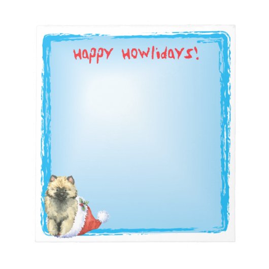 Happy Howlidays Keeshond Notizblock (Vorderseite)
