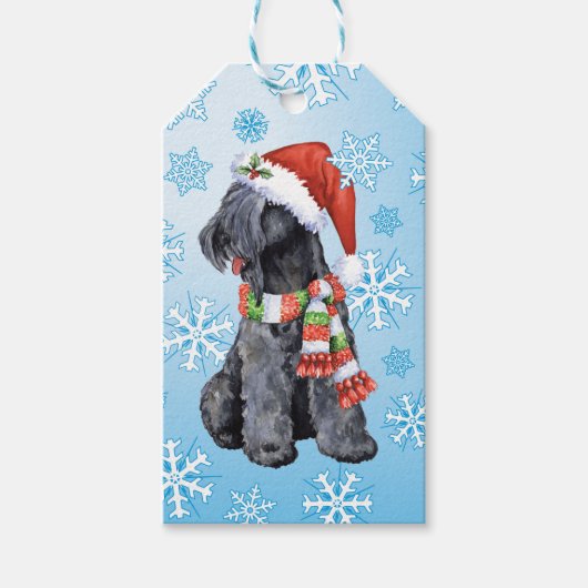 Happy Howlidays Kerry Blue Terrier Geschenkanhänger (Vorderseite)