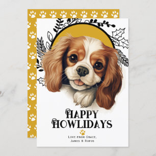 Happy Howlidays King Charles Spaniel Dog Weihnacht Feiertagskarte
