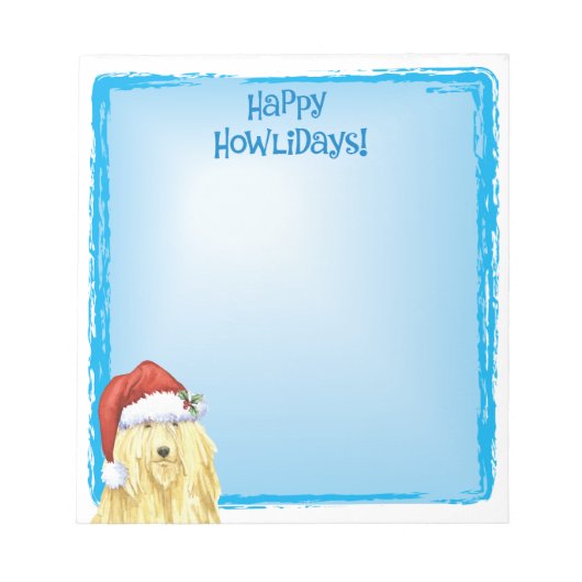Happy Howlidays Komondor Notizblock (Vorderseite)