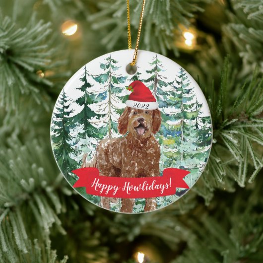 Happy Howlidays Labradoodle Dog Weihnachtsschmuck (Baum)